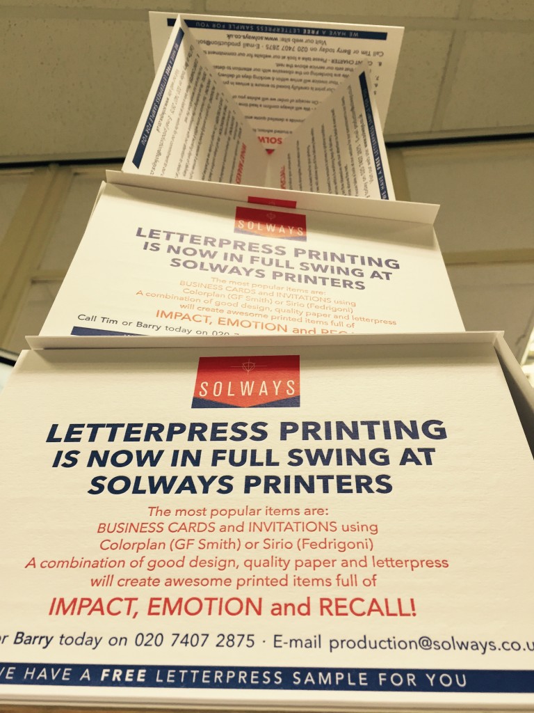 Letterpress pyramid at Solways Printers Quality printing London