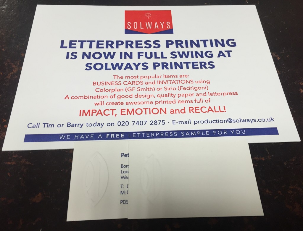 Letterpress business cards with embossing