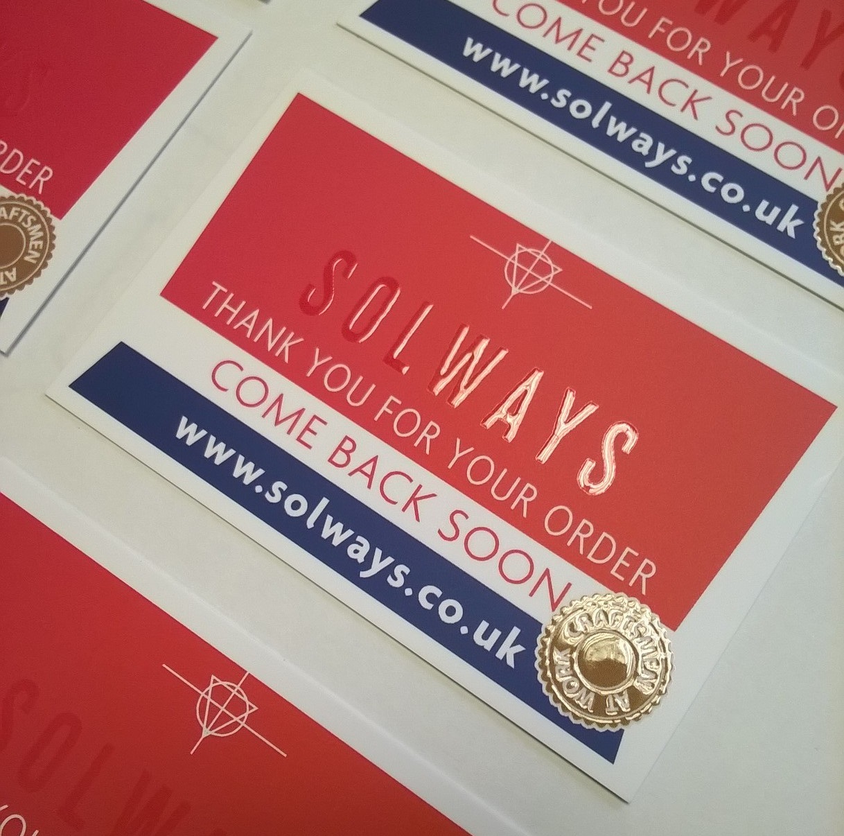 Thank you for your order cards | Solways Quality Printing London