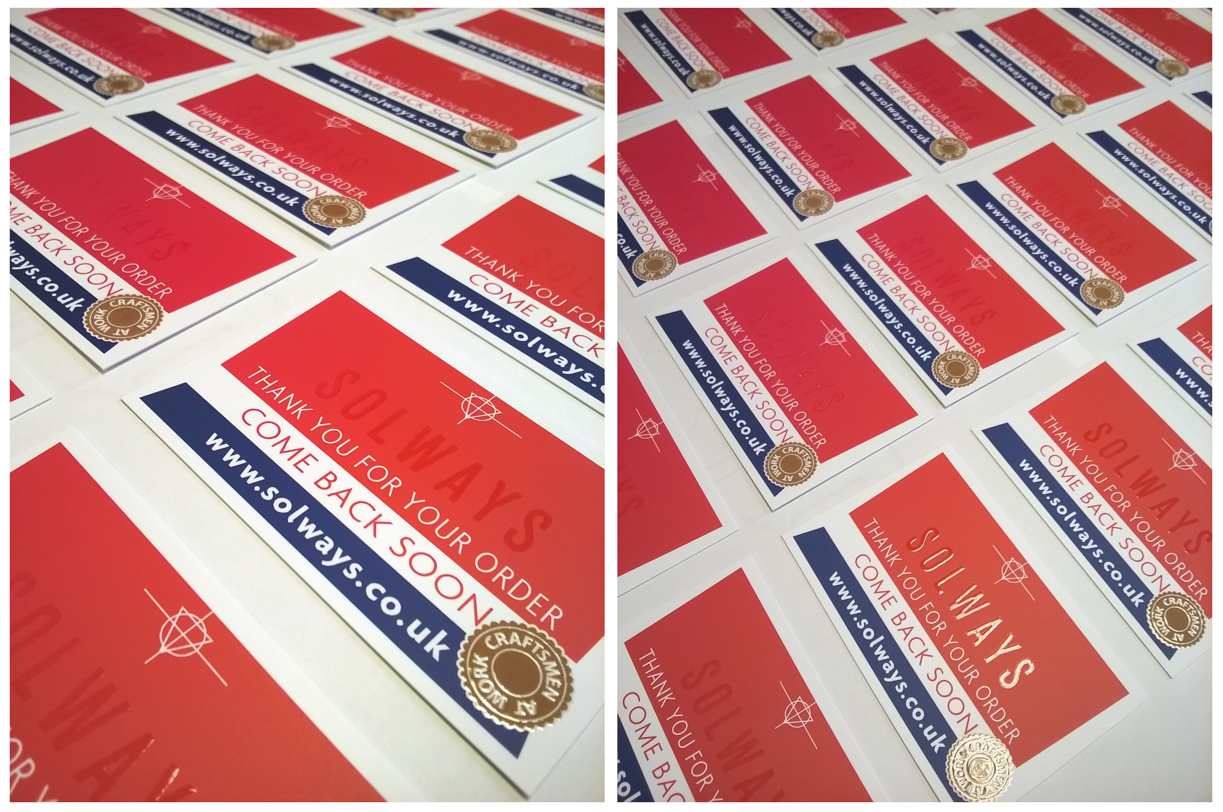 Thank you for your order cards | Solways Quality Printing London